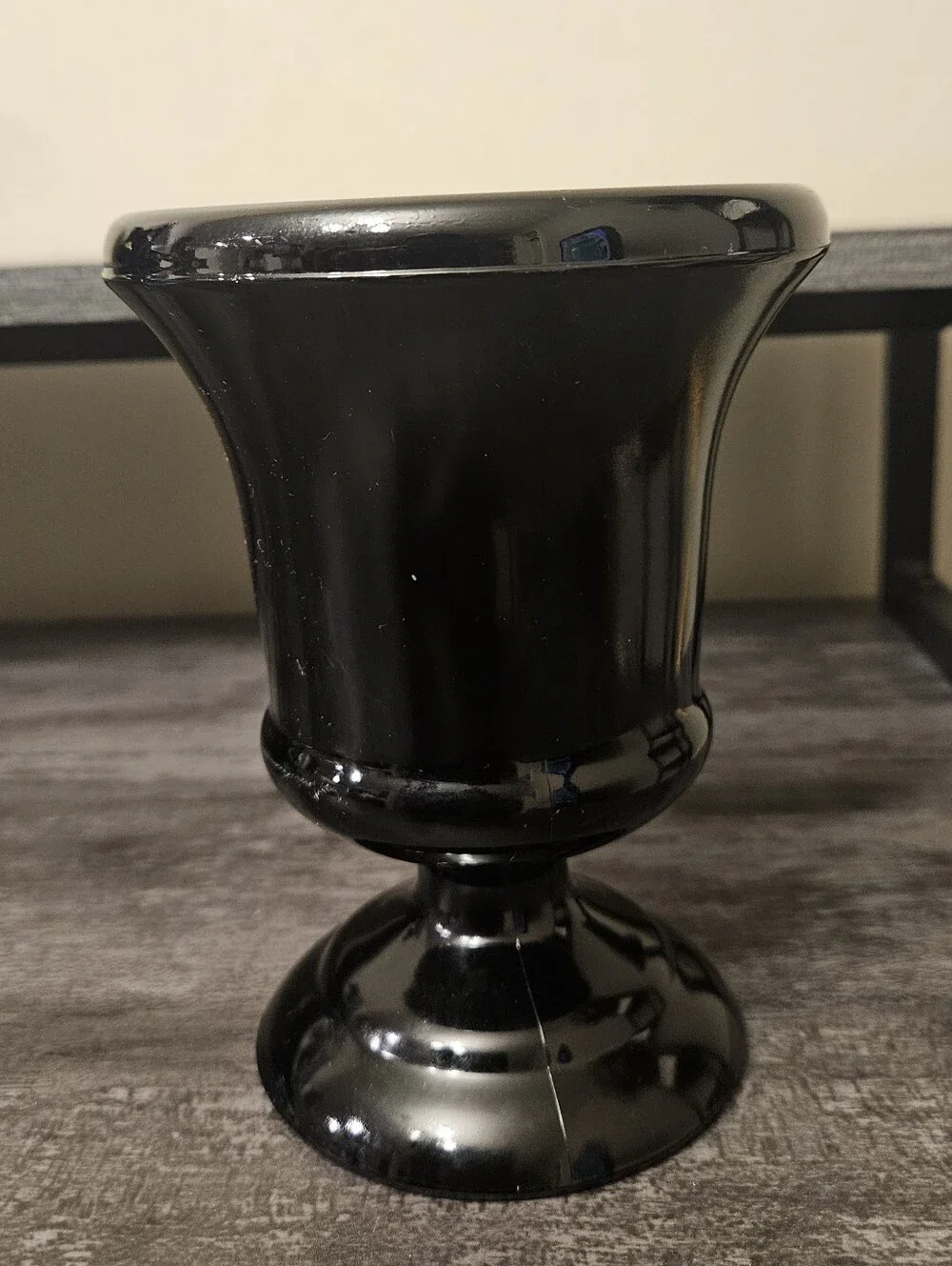 Vintage Black Amethyst Glass Vase Trio